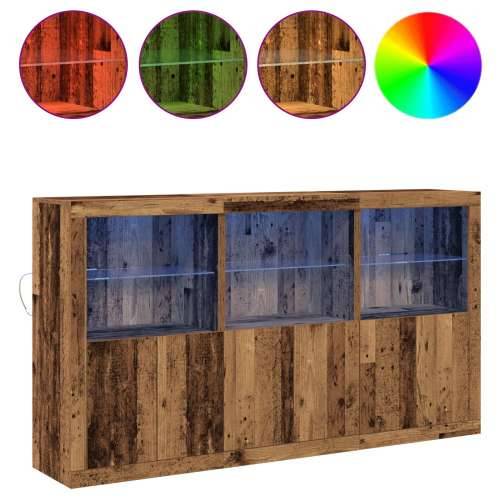 sideboard sa LED svjetlima Staro drvo 181.5x37x100 cm Inženjersko drvo Cijena