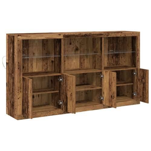 sideboard sa LED svjetlima Staro drvo 181.5x37x100 cm Inženjersko drvo Cijena