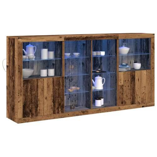 skrinja s LED svjetlima stari drvo 202x37x100 cm inženjerska drva, skrinja s LED svjetlima stari drvo 60.5x37x100 cm, skrinja s  Cijena