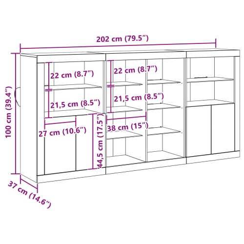 skrinja s LED svjetlima stari drvo 202x37x100 cm inženjerska drva, skrinja s LED svjetlima stari drvo 60.5x37x100 cm, skrinja s  Cijena
