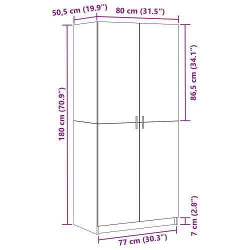 Ormar Crni Hrast 80x51x180 cm Konstruirano drvo Cijena