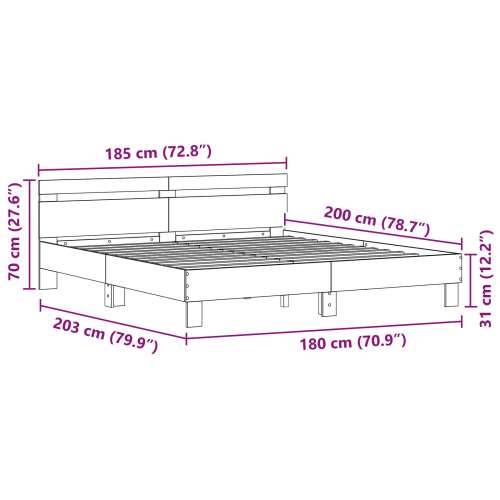 Okvir kreveta od hrasta Crni hrast Čvrsti hrast 180 x 200 cm Cijena