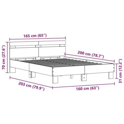 Crni okvir kreveta od hrasta Crni hrast Borovo drvo 160 x 200 cm Cijena