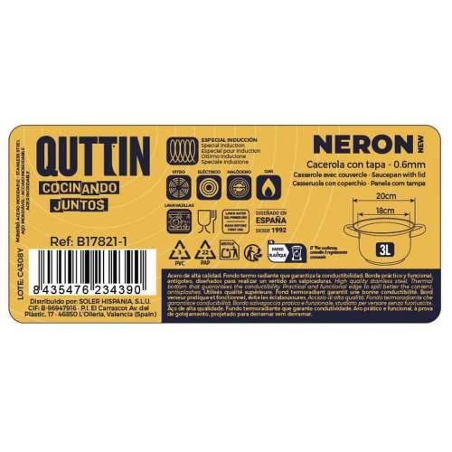 Duboka tava s poklopcem Quttin New neron Ø 28 x 20 x 11 cm (6 kom.) Cijena
