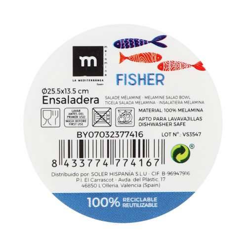 Zdjela za Salatu La Mediterránea FISHER 25,5 x 13,5 cm (8 kom.) Cijena