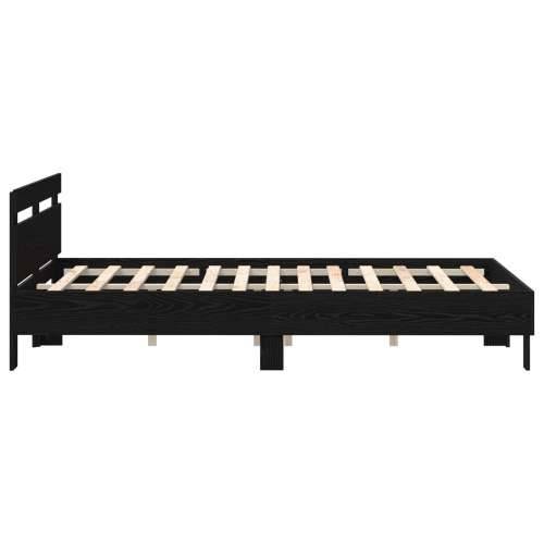 Crni okvir kreveta Crni hrast Drvo 140 x 190 cm Izdržljiv Cijena