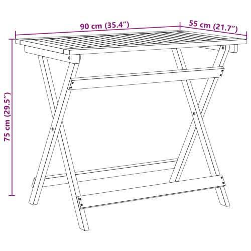 Sklopivi vrtni stol Pravokutni 100x55x75 cm Čvrsto drvo Bagrem Cijena