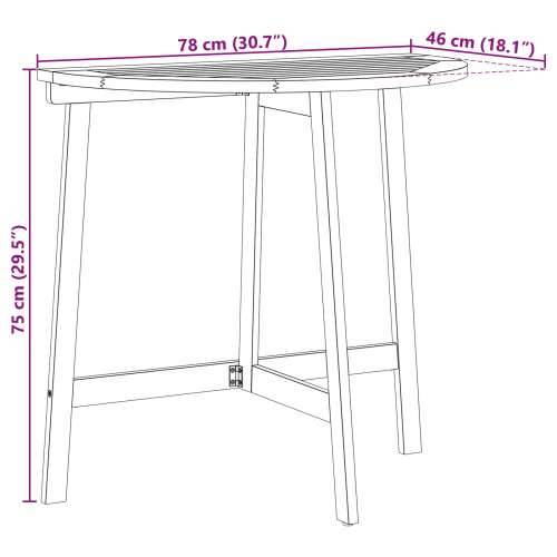 sklopivi vrtni stol poluokrugli 78x46x75 cm čvrsto drvo bagrem Cijena