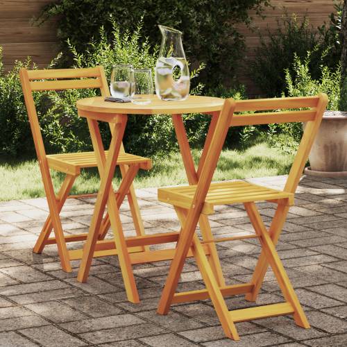 3 Dijelni Sklopivi Bistro Set Čvrsto Drvo Akacija Cijena
