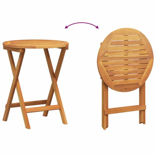 3 komada sklopivi bistro set s jastučićima od čvrstog drva akacije Cijena