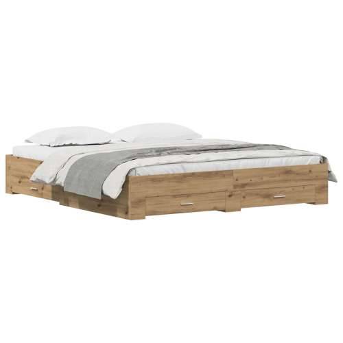 Krevet s ladicama Artisan Oak 180x200 cm Konstruirano drvo Cijena
