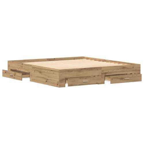 Krevet s ladicama Artisan Oak 180x200 cm Konstruirano drvo Cijena