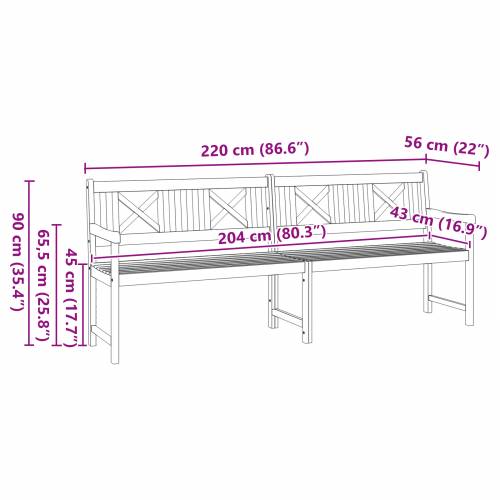 Vrtna klupa 220x56x90 cm Čvrsto drvo akacije Cijena