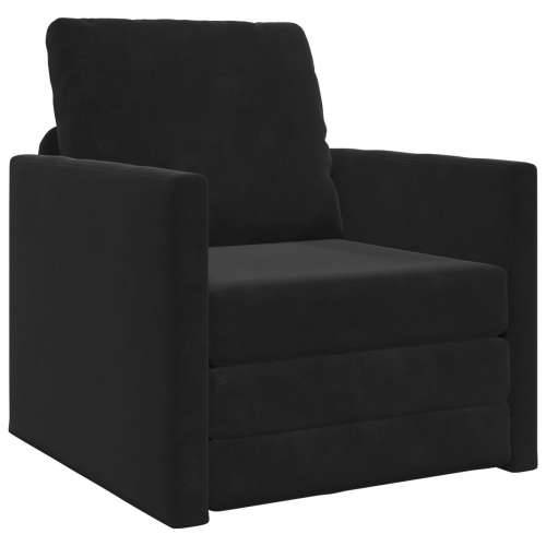 Sofa na razvlačenje 2-u-1 Crna 74x77x81 cm Velur Cijena