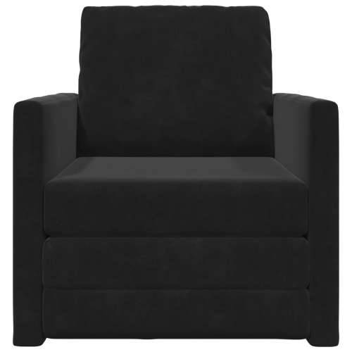 Sofa na razvlačenje 2-u-1 Crna 74x77x81 cm Velur Cijena