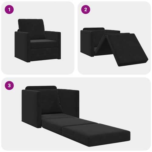 Sofa na razvlačenje 2-u-1 Crna 74x77x81 cm Velur Cijena