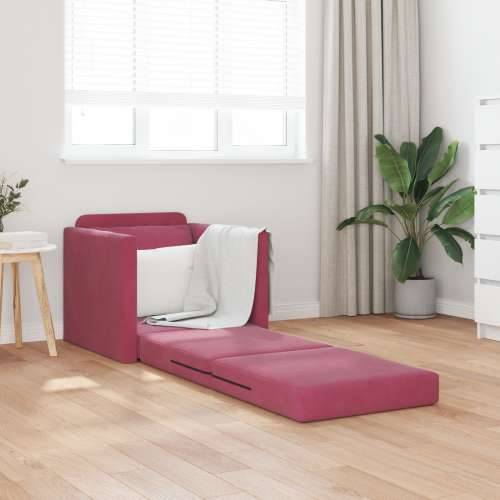 Sofa na razvlačenje 2-u-1 Vinski crveni 74x77x81 cm Baršun Cijena