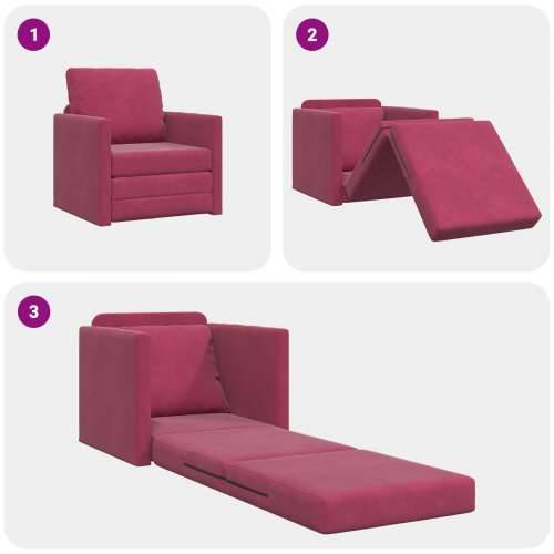 Sofa na razvlačenje 2-u-1 Vinski crveni 74x77x81 cm Baršun Cijena