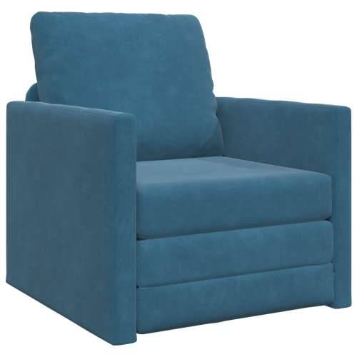 Fotelja krevet 2-u-1 Plava 74x77x81 cm Velur Cijena
