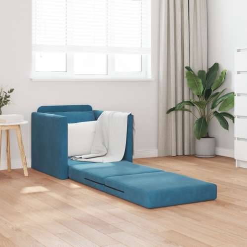Fotelja krevet 2-u-1 Plava 74x77x81 cm Velur Cijena