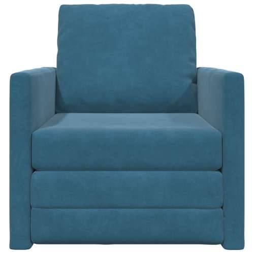 Fotelja krevet 2-u-1 Plava 74x77x81 cm Velur Cijena