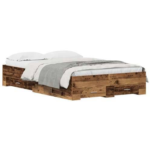 Krevet s Ladicama Stari Drvo 120x200 cm Konstruirano Drvo Cijena