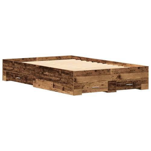 Krevet s Ladicama Stari Drvo 120x200 cm Konstruirano Drvo Cijena