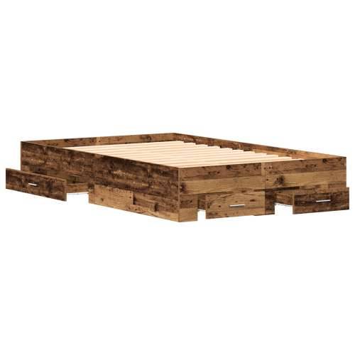 Krevet s Ladicama Stari Drvo 120x200 cm Konstruirano Drvo Cijena