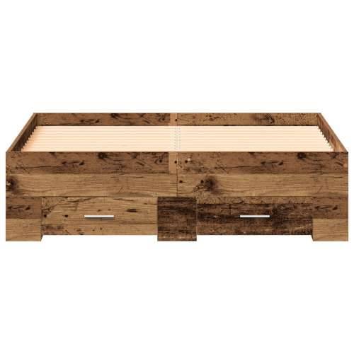 Krevet s Ladicama Stari Drvo 120x200 cm Konstruirano Drvo Cijena