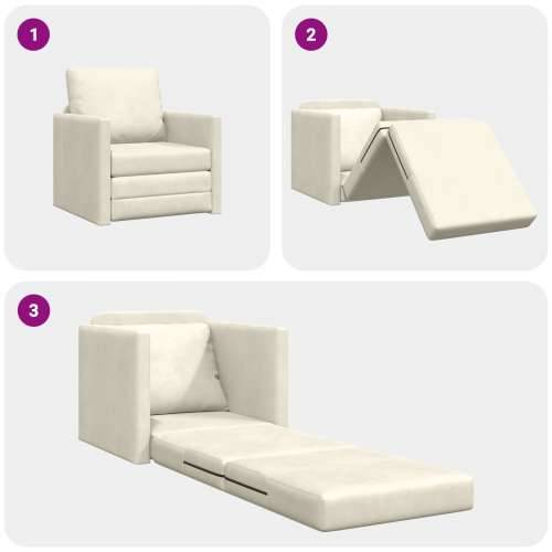 Sofa na razvlačenje 2-u-1 Krem 74x77x81 cm Baršun Cijena