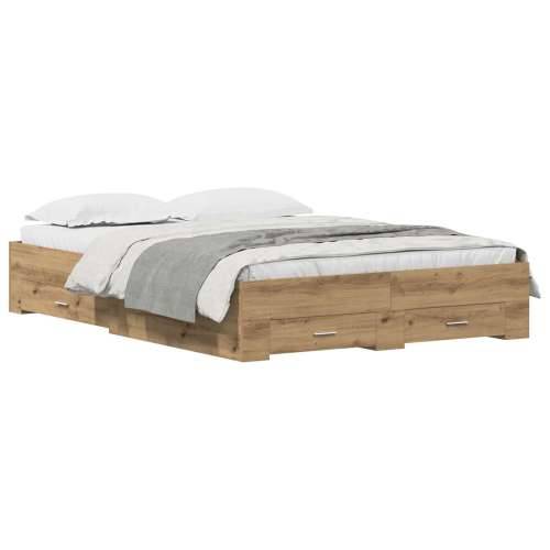 krevet s ladicama Hrast Inženjersko drvo 140 x 190 cm Krevet Cijena