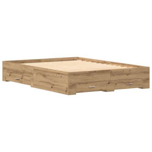 krevet s ladicama Hrast Inženjersko drvo 140 x 190 cm Krevet Cijena