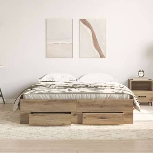 krevet s ladicama Hrast Inženjersko drvo 140 x 190 cm Krevet Cijena