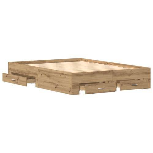 krevet s ladicama Hrast Inženjersko drvo 140 x 190 cm Krevet Cijena