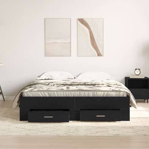 okvir kreveta s ladicama Crni hrast Konstruirano drvo 140 x 190 cm Cijena
