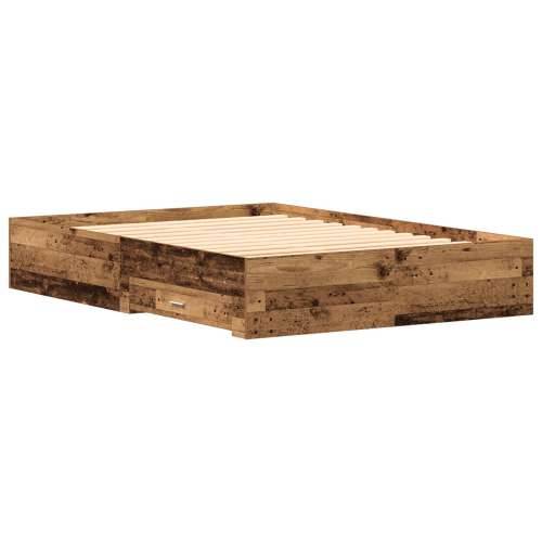 Okvir kreveta s ladicama Stari drvo 135x190 cm Konstrukcijsko drvo Cijena