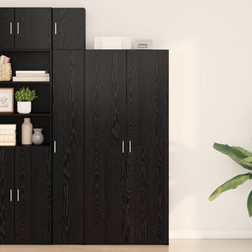 Bife Visoki Crni Hrast 40x42.5x185 cm Konstruirano Drvo Cijena