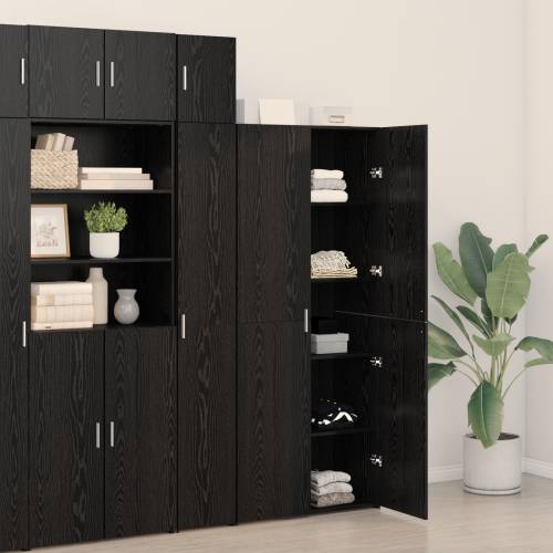 Bife Visoki Crni Hrast 40x42.5x185 cm Konstruirano Drvo Cijena