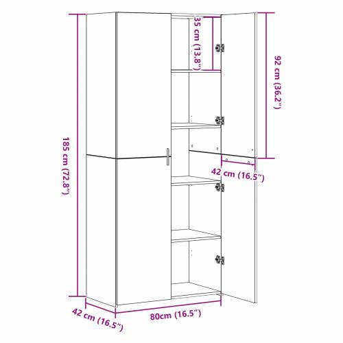 Bife Visoki Crni Hrast 40x42.5x185 cm Konstruirano Drvo Cijena
