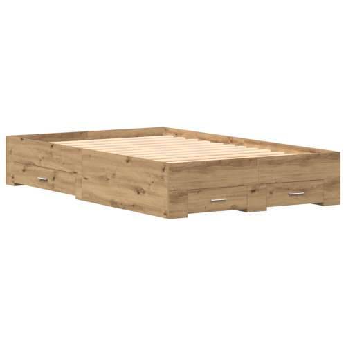 KREVET S VEŠALICAMA U ARTISAN HRASTU 120x190 cm OD IZDANOG DRVETA Cijena