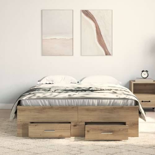 KREVET S VEŠALICAMA U ARTISAN HRASTU 120x190 cm OD IZDANOG DRVETA Cijena