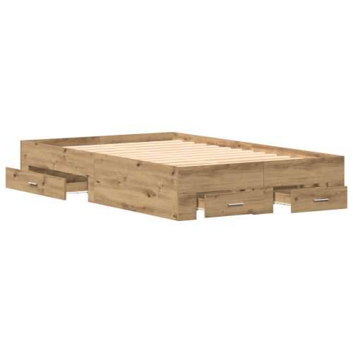KREVET S VEŠALICAMA U ARTISAN HRASTU 120x190 cm OD IZDANOG DRVETA Cijena