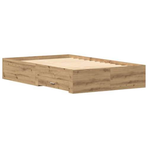 KREVET S VEŠALICAMA U ARTISAN HRASTU 120x190 cm OD IZDANOG DRVETA Cijena