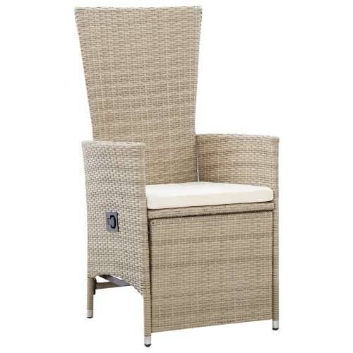 Set od 7 dijelova vrtne blagovaonske garniture s jastučićima bež poli ratan Cijena