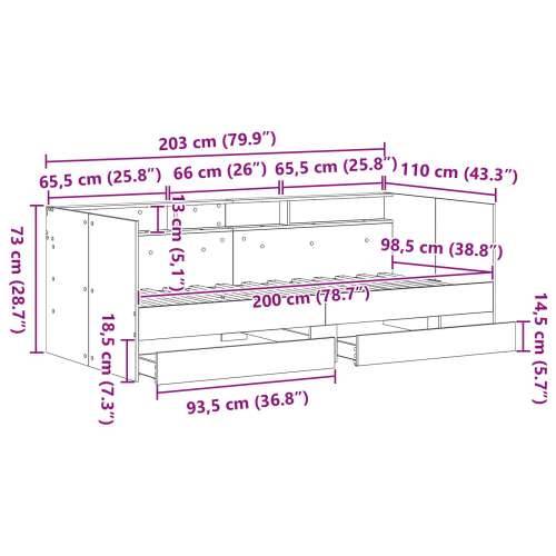 Krevet za odmaranje Staro drvo Konstruirano drvo 100 x 200 cm Cijena