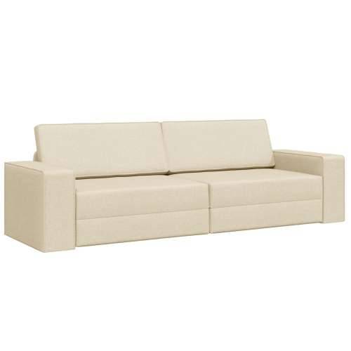 Dnevni kauč na krevet 2-u-1 Krem 245x150x60.5 cm Tkanina Cijena