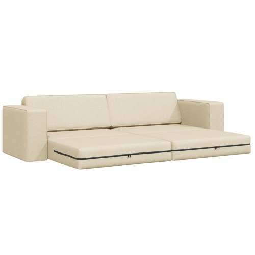 Dnevni kauč na krevet 2-u-1 Krem 245x150x60.5 cm Tkanina Cijena