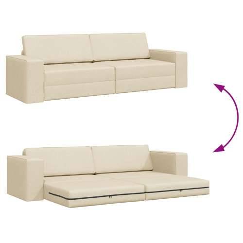 Dnevni kauč na krevet 2-u-1 Krem 245x150x60.5 cm Tkanina Cijena