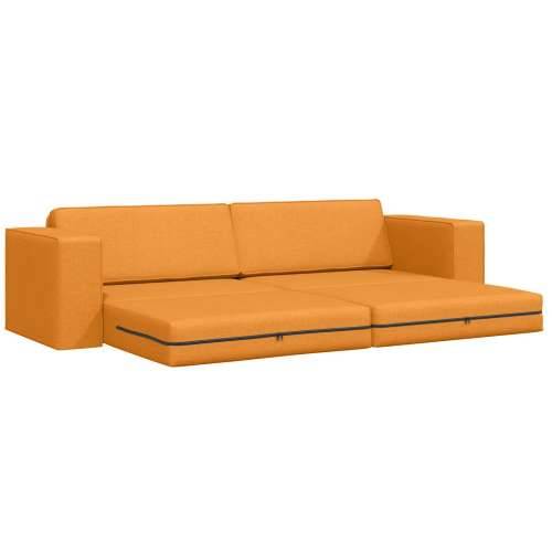 Podni kauč na krevet 2-u-1 tamnožut 245x150x60.5 cm tkanina Cijena
