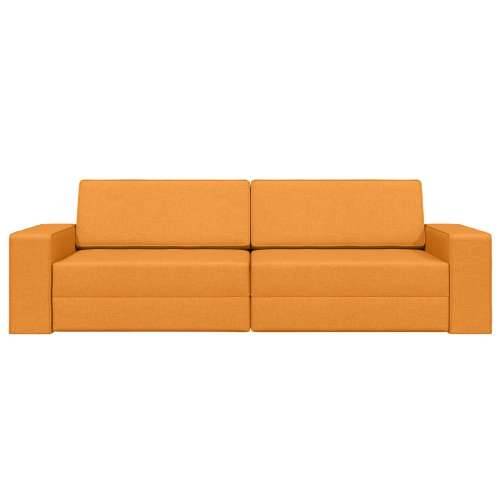 Podni kauč na krevet 2-u-1 tamnožut 245x150x60.5 cm tkanina Cijena